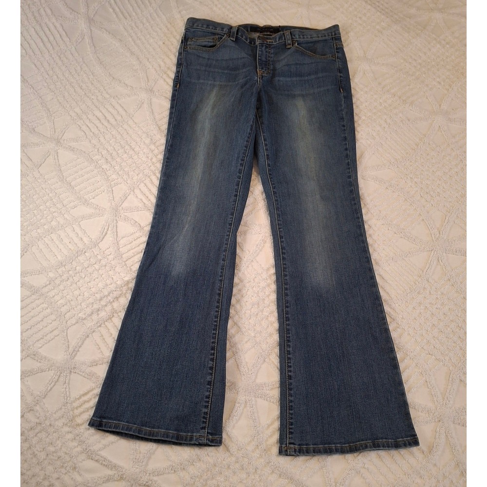 Calvin Klein Womens 10 Flare Jeans Blue Medium Wash‎ Stretch Denim 10x32